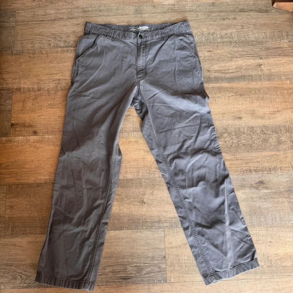 Carhartt Rugged Flex Relaxed Fit Canvas Work Pants Gray BN2291-M 36x32 Mens
